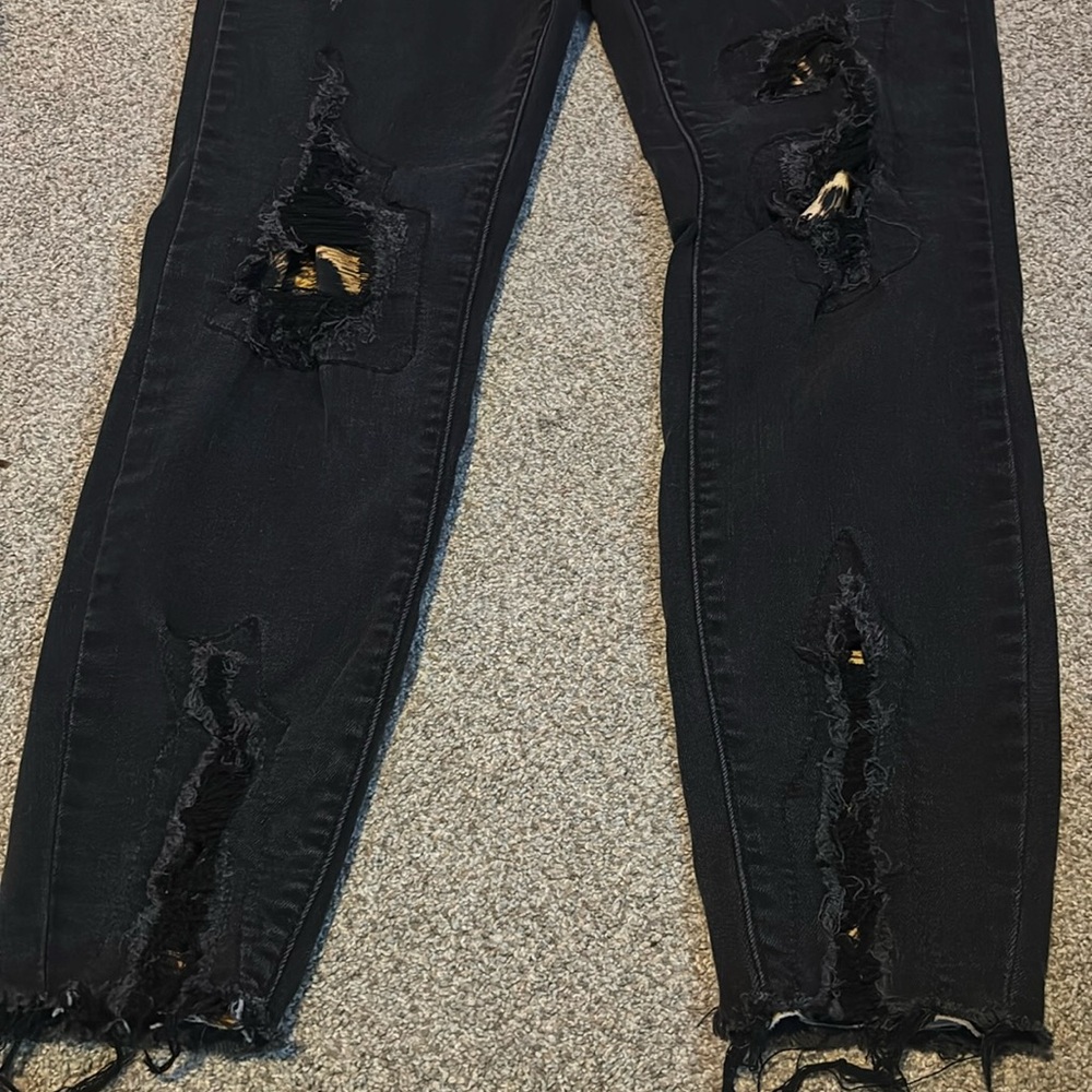 Judy Blue Black Jeans Classic Denim Style with Cheetah print patched.
